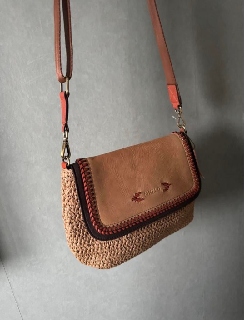 Nieuwe Manfield leren tas beige, Verzenden, Nieuw, Beige, Schoudertasje