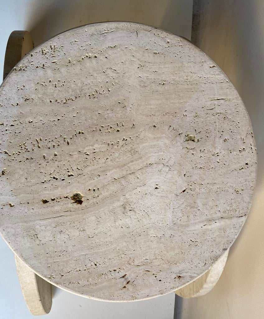 Travertin buiten tafel / bijzettafel Brutalist , jaren 80, Ophalen, Overige materialen, Gebruikt, Onbekend