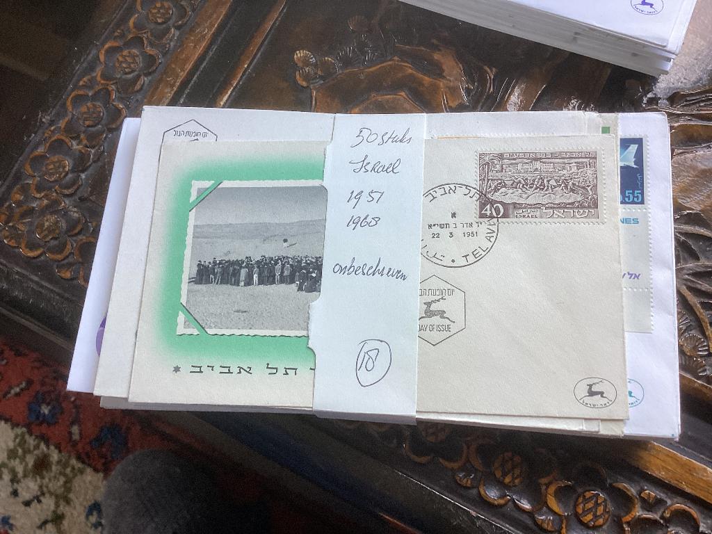 No18 Verzameling fdc Israel 1951-1968 50 stuks onbeschreve, Ophalen, Buitenland
