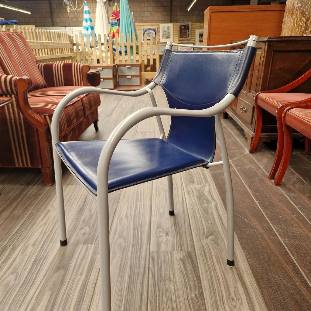 Set van 4 Bontempi Italiaanse design stoelen, Ophalen, Gebruikt, Blauw, Vier