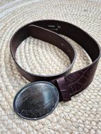 Vintage leren/metaal bewerkte Purdey riem 85 cm, 80 tot 90 cm, Bruin, Tailleriem, Ophalen of Verzenden