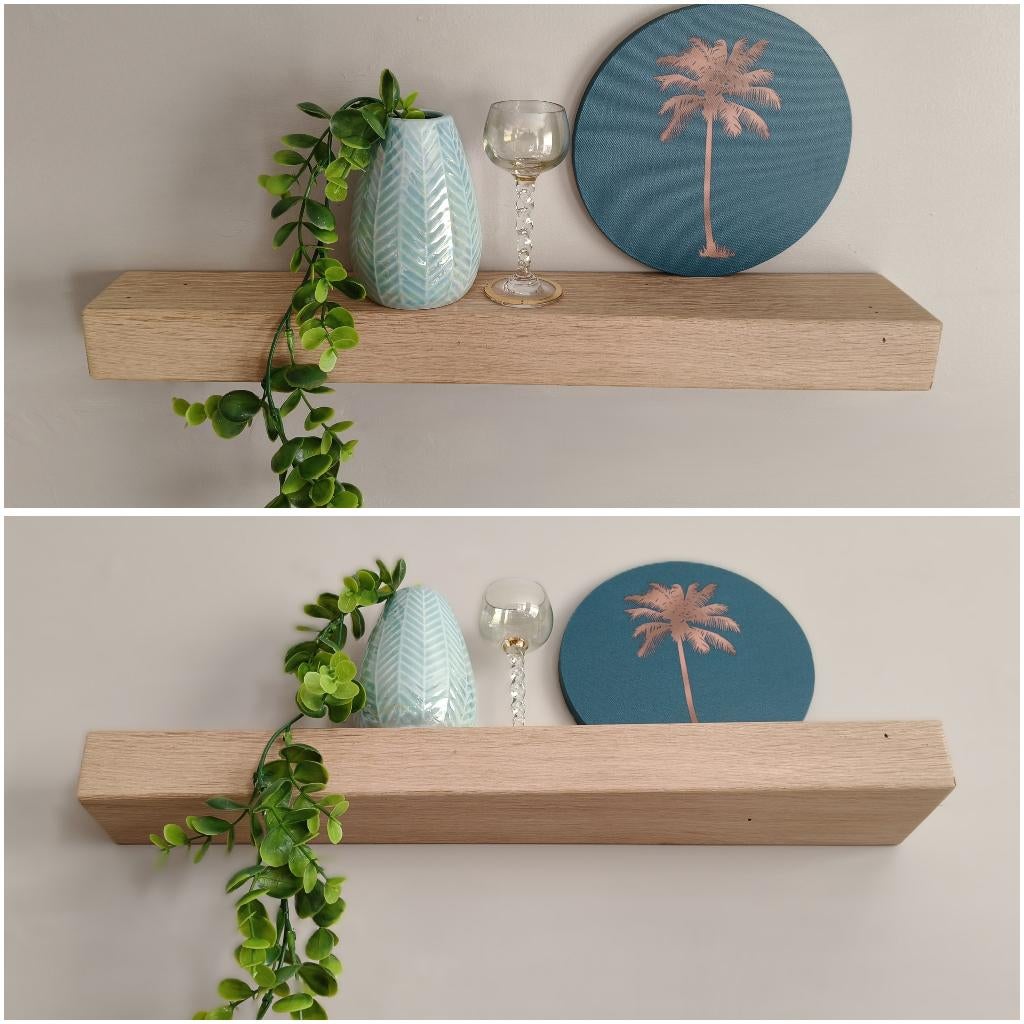 Zwevende wandplank eikenhout decoratie schap 43cm #152, Houtatelier M.Y., Info@myhoutatelier.nl, Nieuw, Ophalen of Verzenden