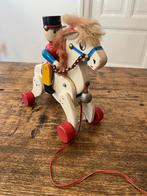 Brocante houten hobbelpaard met ruiter China jaren 60, Antiek en Kunst, Ophalen of Verzenden