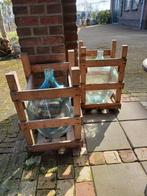 Mooie brocante wijn gistflessen in krat, Antiek en Kunst, Curiosa en Brocante, Ophalen