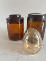 Vintage helderglazen eivormige apothekers voorraadpotje, Ophalen of Verzenden