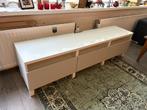 Ikea BESTÅ TV Meubel met glasplaat, hoogglans wit, Ophalen, Gebruikt, Wit, 150 tot 200 cm