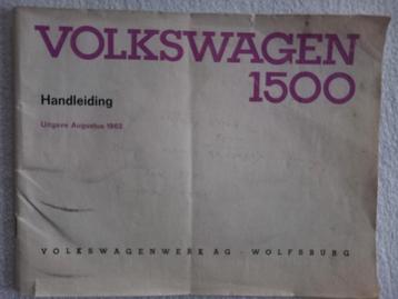 Volkswagen 1500 handleiding augustus 1962 Nederlands  beschikbaar voor biedingen