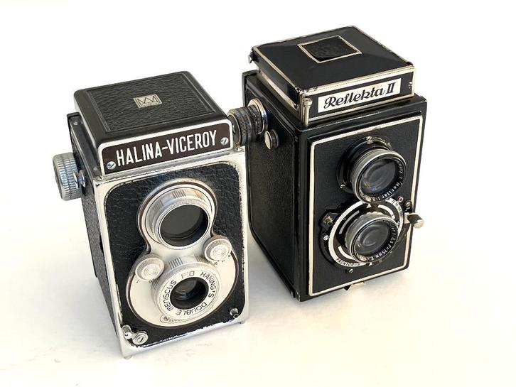 2 vintage 6x6 tweeoog reflex camera's, Audio, Tv en Foto, Fotocamera's Analoog, Gebruikt, Spiegelreflex, Overige Merken, Ophalen of Verzenden