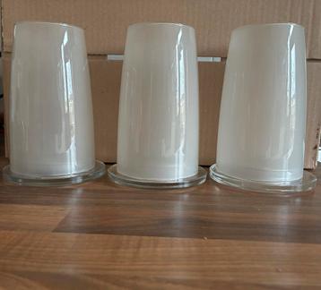 Theelichtjes Kaarshouders Set van 3 Mat glas en helder glas beschikbaar voor biedingen