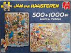 Jan van Haasteren puzzel 1000 + 500. USA en rommelmarkt, Ophalen, 500 t/m 1500 stukjes, Zo goed als nieuw, Legpuzzel