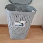Grijze wasmand met deksel, Ophalen of Verzenden
