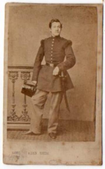 Foto albumine 1860 Adelborst militair academie Breda KNIL beschikbaar voor biedingen