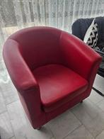 2 Leren Fauteuils in Goede Staat, Ophalen, Gebruikt, 75 tot 100 cm, Modern