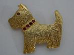 Vintage Mondano broches hond West Highland Terrier hondje, Overige materialen, 4 tot 7 cm, Overige kleuren, Ophalen of Verzenden