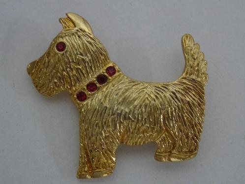 Vintage Mondano broches hond West Highland Terrier hondje, Sieraden, Tassen en Uiterlijk, Broches, Zo goed als nieuw, Overige materialen