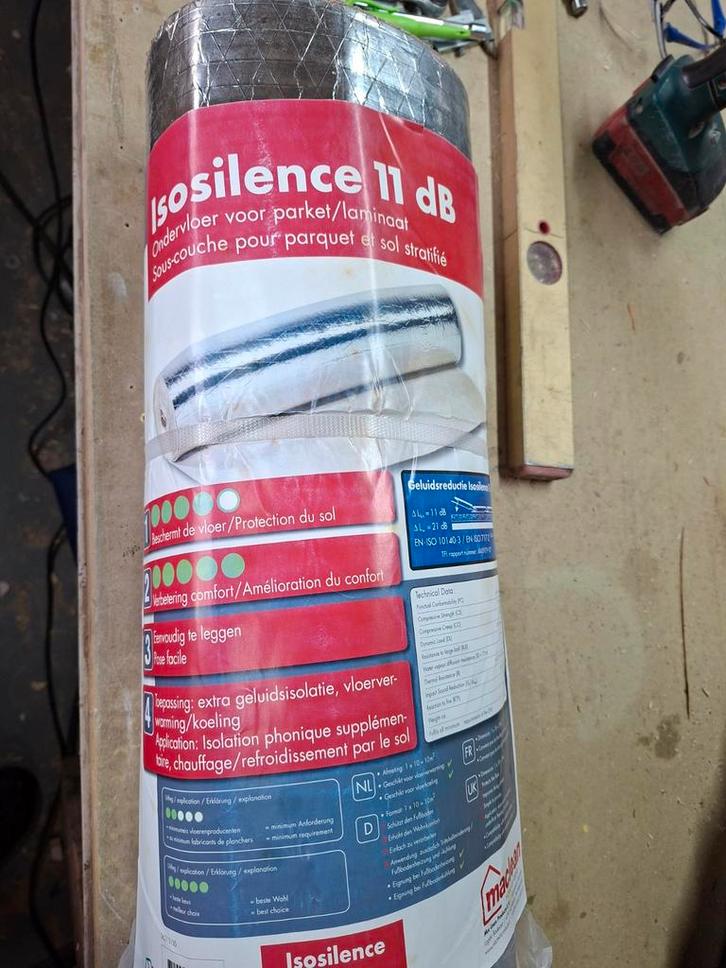 Isosilence Maclean Ondervloer - 10m², Doe-het-zelf en Verbouw, Isolatie en Afdichting, Nieuw, Vloerisolatie, Overige materialen