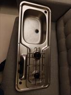 RVS spoelbak en 2-pits gas, Caravans en Kamperen, Ophalen, Gebruikt