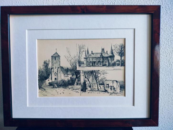 Craandijk Litho Lisse Keukenhof Teylingen 1880 (100), Antiek en Kunst, Kunst | Litho's en Zeefdrukken, Ophalen of Verzenden