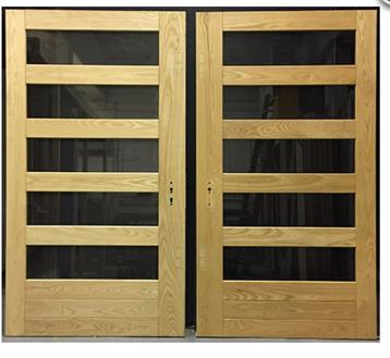 Essenhouten deuren incl glas (4 stuks) beschikbaar voor biedingen