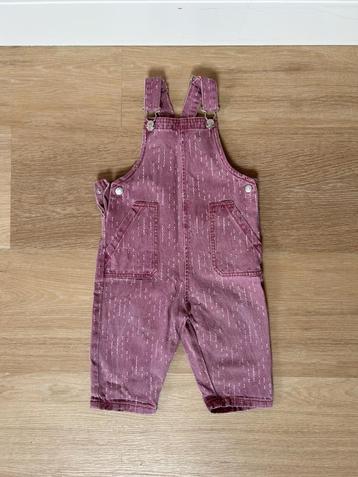 Z.g.a.n. Roze denim tuinbroek / salopette, Zara, maat 80 86 beschikbaar voor biedingen