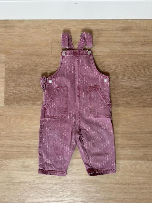 Z.g.a.n. Roze denim tuinbroek / salopette, Zara, maat 80 86, Kinderen en Baby's, Babykleding | Maat 86, Zo goed als nieuw, Meisje