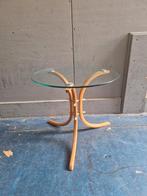 Deens design bijzettafel met glazen blad, Minder dan 55 cm, Rond, Deens design, Ophalen