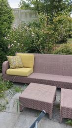 Tuinbank XL met kussens, Ophalen, 4 zitplaatsen, Zo goed als nieuw, Loungeset