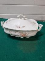 -	Schaal met deksel vintage brocante gemerkt E, Huis en Inrichting, Keuken | Servies, Ophalen of Verzenden