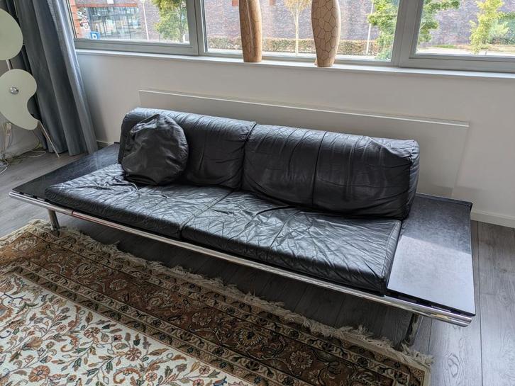Harvink mission bank, Huis en Inrichting, Banken | Bankstellen, Gebruikt, Tweepersoons, 75 tot 100 cm, Leer, Ophalen of Verzenden