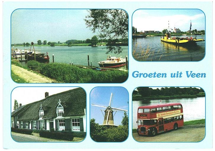 908338	Veen	N Br	_Gelopen met mooie zegel	Vincent van Gogh	Z, Verzamelen, Ansichtkaarten | Nederland, Gelopen, Noord-Brabant, Ophalen of Verzenden