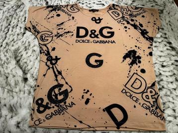 Dolce & Gabbana shirt, M, beige zwart met pailletten, D&G beschikbaar voor biedingen
