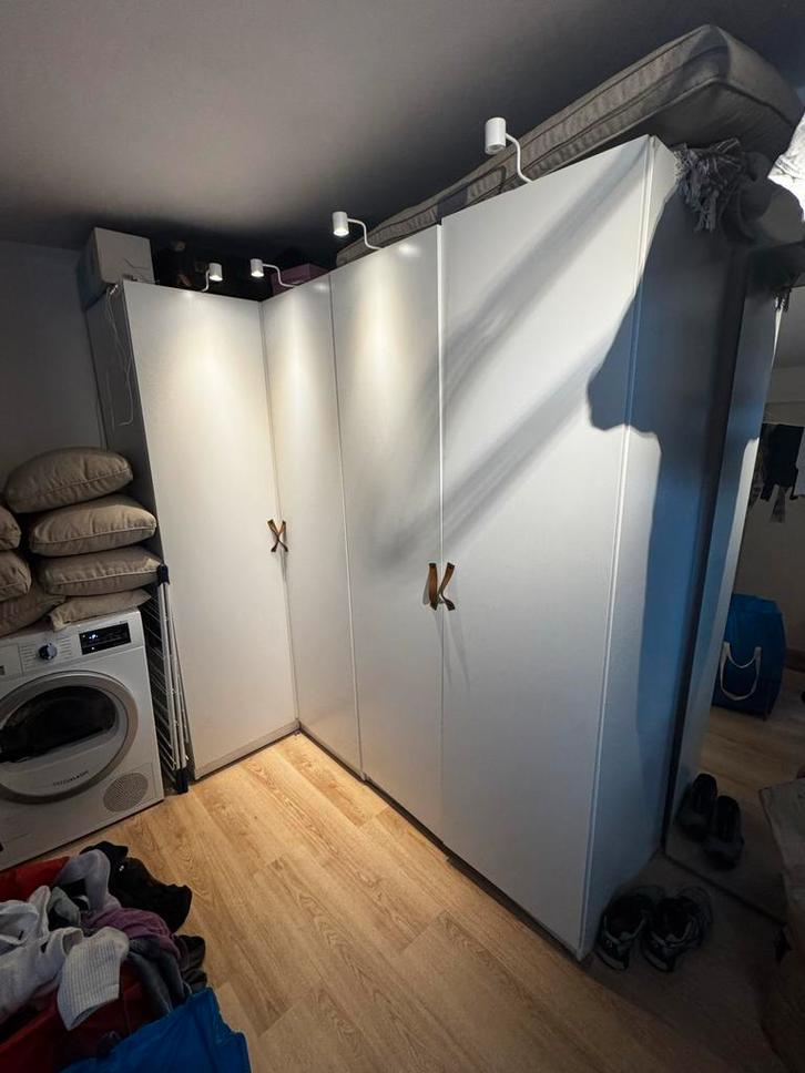 Ikea PAX kast met hoek, Huis en Inrichting, Kasten | Kledingkasten, Gebruikt, 150 tot 200 cm, 200 cm of meer, 50 tot 75 cm, Met lade(s)