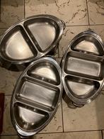 Chafing Dishes (3) + Extra Pannen, Huis en Inrichting, Keuken | Servies, Overige materialen, Gebruikt, Overige typen, Ophalen of Verzenden