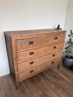 Goossens Village - Ladekast - Bruin - Teak, Huis en Inrichting, Ophalen, 100 tot 150 cm, 100 tot 150 cm, Teakhout