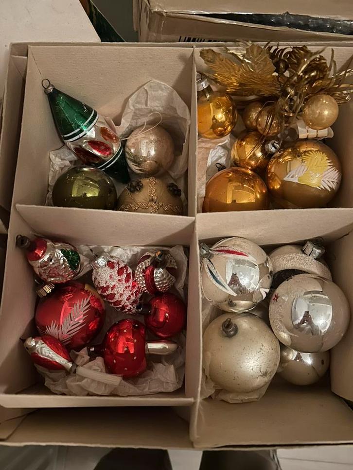 20 oude antieke kerstballen / ornamenten meeste van glas, Diversen, Kerst, Gebruikt, Ophalen of Verzenden