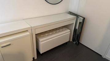 Ikea Malm kaptafel met nieuw opbergbankje - afbeelding 1