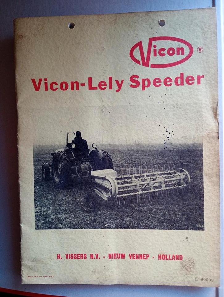 Vicon-Lely Speeder Instructieboekje kopie prijs n o t.k., Boeken, Catalogussen en Folders, Gelezen, Ophalen of Verzenden