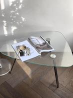 Glazen design salontafel vintage, Gebruikt, 50 tot 100 cm, Verzenden, Glas