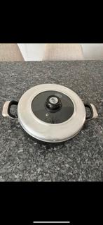 Hapjes pan met deksel, Huis en Inrichting, Keuken | Potten en Pannen, Gebruikt, Keramische plaat, Ophalen of Verzenden, Rvs