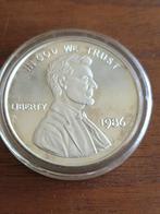 Lincoln penny 1987, 1 oz .999 zilver (3-6), Postzegels en Munten, Edelmetalen en Baren, Ophalen of Verzenden, Zilver