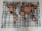 Wereldkaart Wanddecoratie Metaal, Huis en Inrichting, Woonaccessoires | Wanddecoraties, Ophalen of Verzenden, Zo goed als nieuw