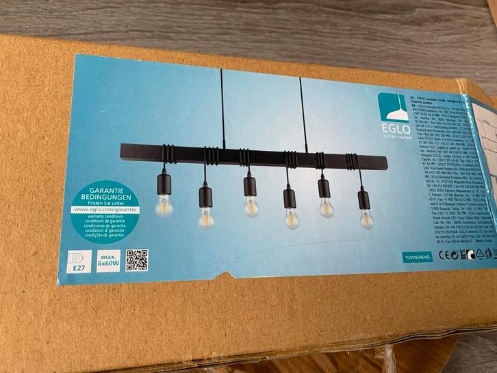 EGLO Townshend Hanglamp, Huis en Inrichting, Lampen | Hanglampen, Zo goed als nieuw, 75 cm of meer, Hout, Ophalen