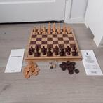 Hout Schaakspel bord met drie spelen 37 x 37 cm, Ophalen of Verzenden
