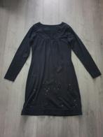 JUST-B zwarte jurk met applicaties maat XL ~ NK0001, Kleding | Dames, Zwart, Maat 46/48 (XL) of groter, Zo goed als nieuw, Knielengte