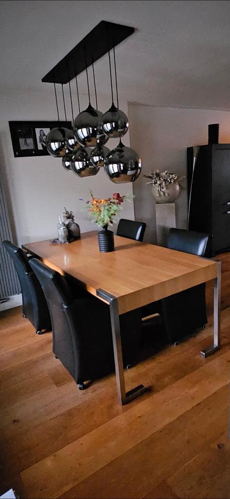 Tk eettafel met bijbehorende salontafel en stoelen, Huis en Inrichting, Tafels | Eettafels, Zo goed als nieuw, 50 tot 100 cm, 200 cm of meer