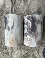 Velvet lampenkappen Colmore, Ophalen, 25 tot 50 cm, Grijs, Rond