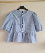 Gestreepte blouse maat M met strikjes en pofmouwen, Maat 38/40 (M), Blauw, Nieuw, Ophalen of Verzenden