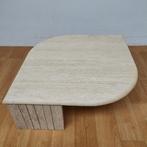Vintage Mid Century Travertin Salontafel, koffietafel, Huis en Inrichting, Tafels | Salontafels, Valkenswaard, Gebruikt, Info@flashbackfurniture.nl
