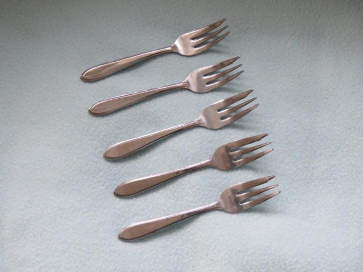 5 Vintage gebaksvorkjes Classique Inox, Antiek en Kunst, Curiosa en Brocante, Ophalen of Verzenden