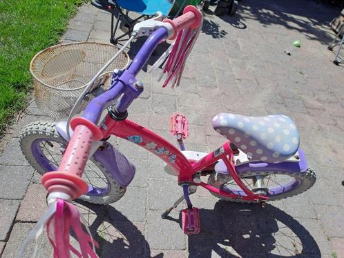 Meisjesfiets 14 inch, Fietsen en Brommers, Fietsen | Kinderfietsjes, Gebruikt, Minder dan 16 inch, Zijwieltjes, Ophalen